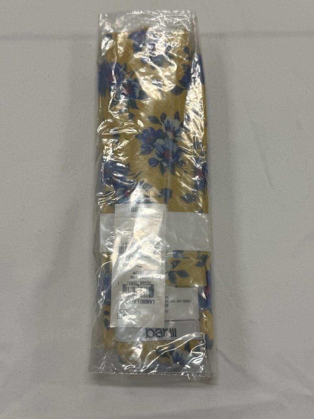Bar III Yellow Blue Floral Skinny Tie Men's Necktie NWT Bright Floral MSRP $55